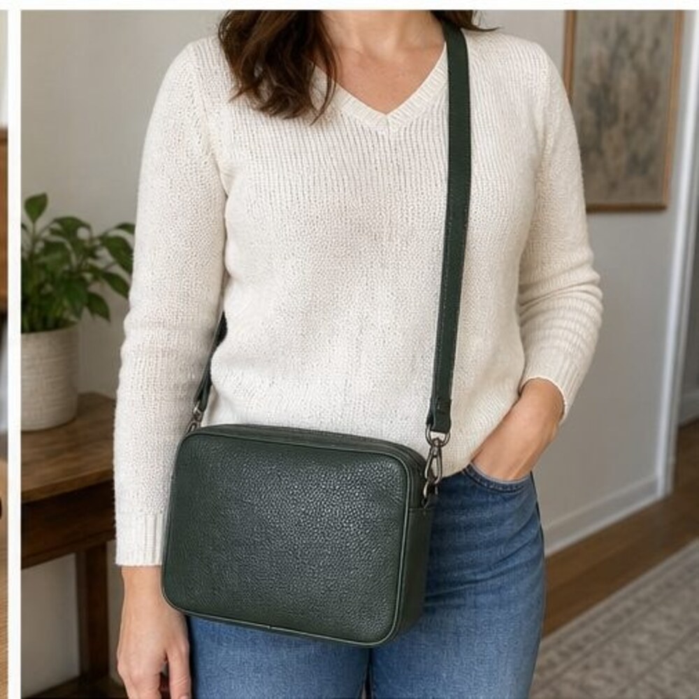 Cognac Canvas Crossbody Bag - Picture 2 of 6